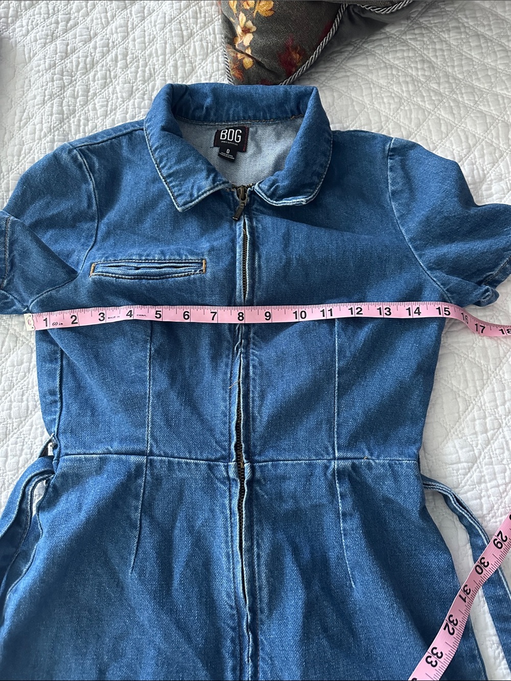 BDG Urban Outfitters UO Size 0 XS Hello Sunshine Denim Belted Romper - Picture 10 of 10